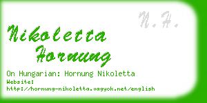 nikoletta hornung business card